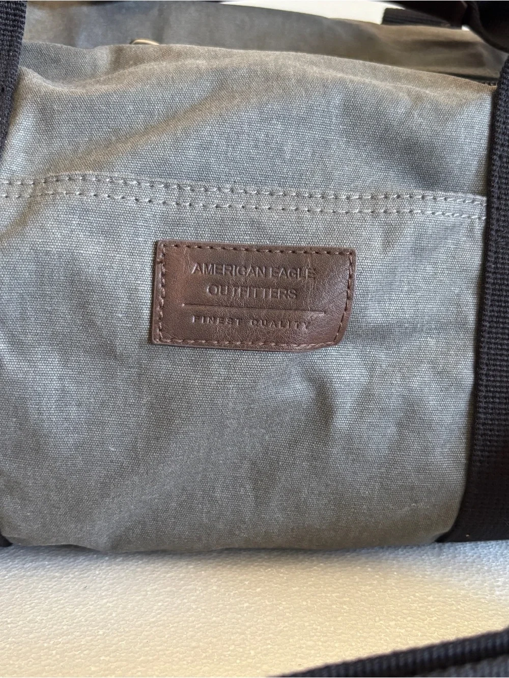 American Eagle Outfitters Charcoal Grey Canvas Duffle Bag